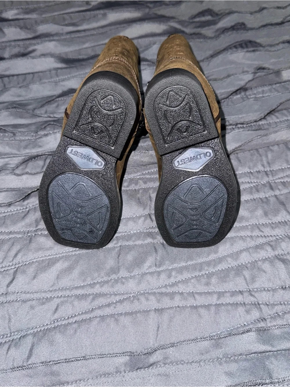 Old West Toddler Distressed Brown Square Toe Boots